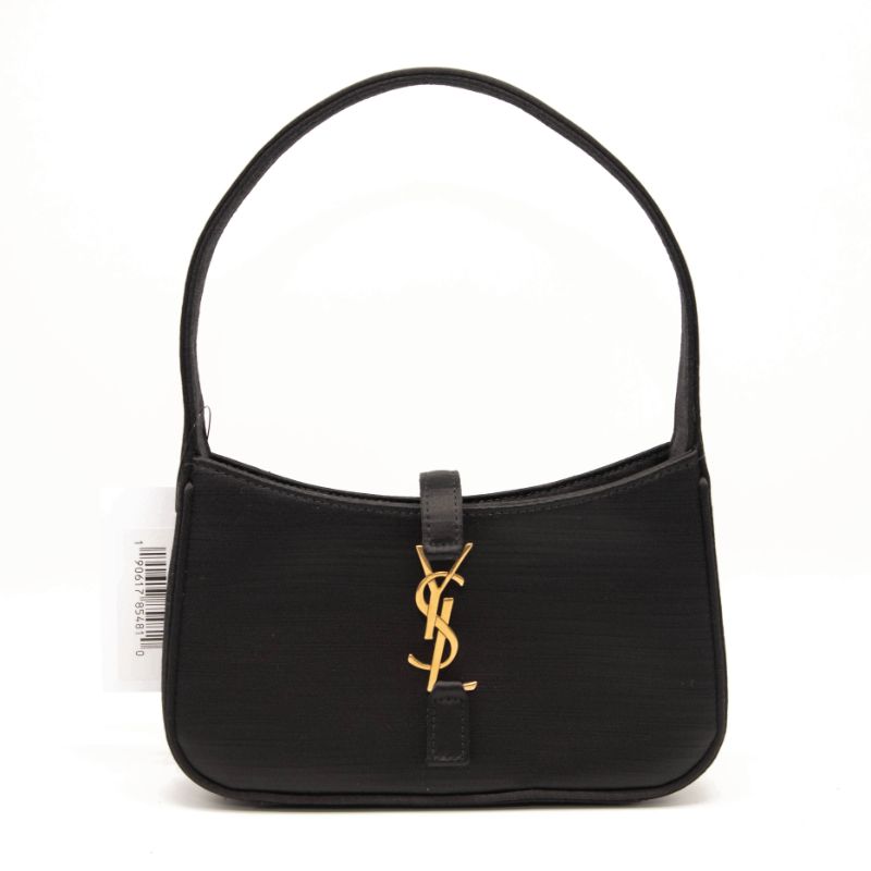 NEW Saint Laurent Le 5 A 7 Mini In Satin Black Shoulder Bag