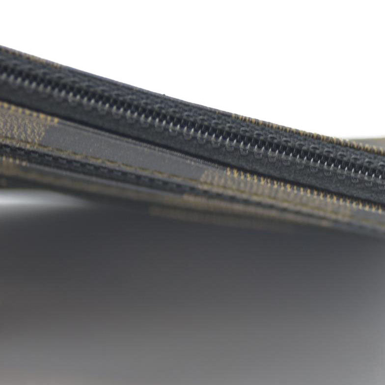 FENDI Pequin PVC Cosmetic Pouch Bag Khaki