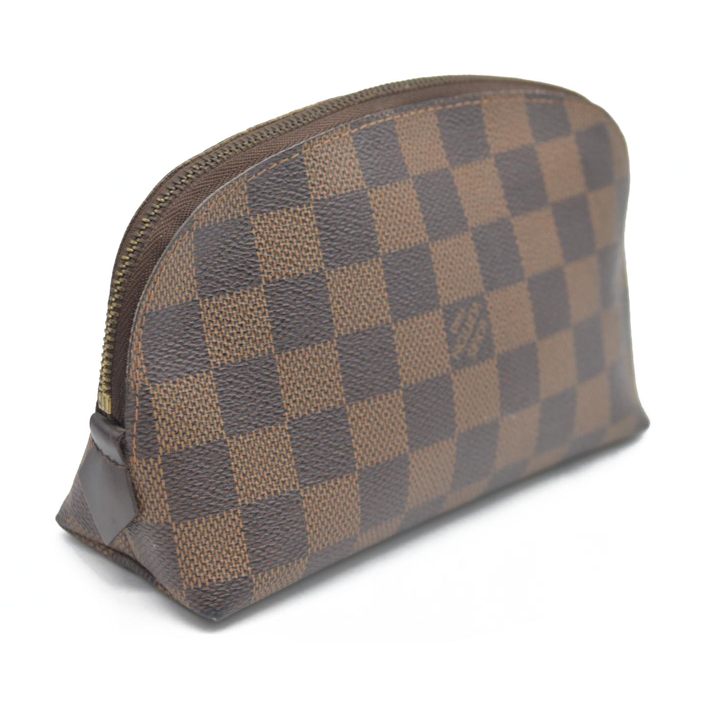 Louis Vuitton $600 Damier Ebene Pochette Cosmetic Pouch Bag