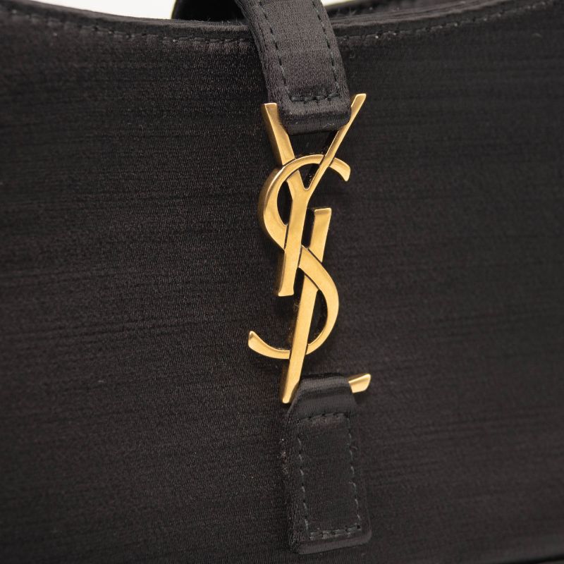 NEW Saint Laurent Le 5 A 7 Mini In Satin Black Shoulder Bag