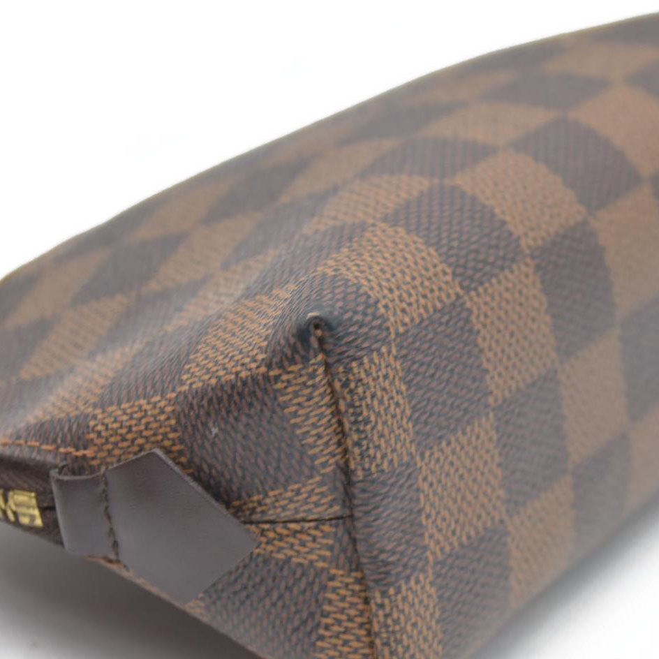 Louis Vuitton $600 Damier Ebene Pochette Cosmetic Pouch Bag