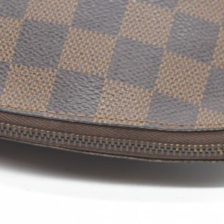 Louis Vuitton $600 Damier Ebene Pochette Cosmetic Pouch Bag