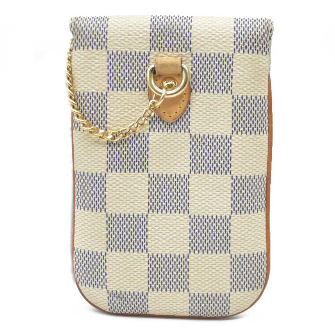 Louis Vuitton Damier Azur Etui Telephone MM Phone Case White SN0170