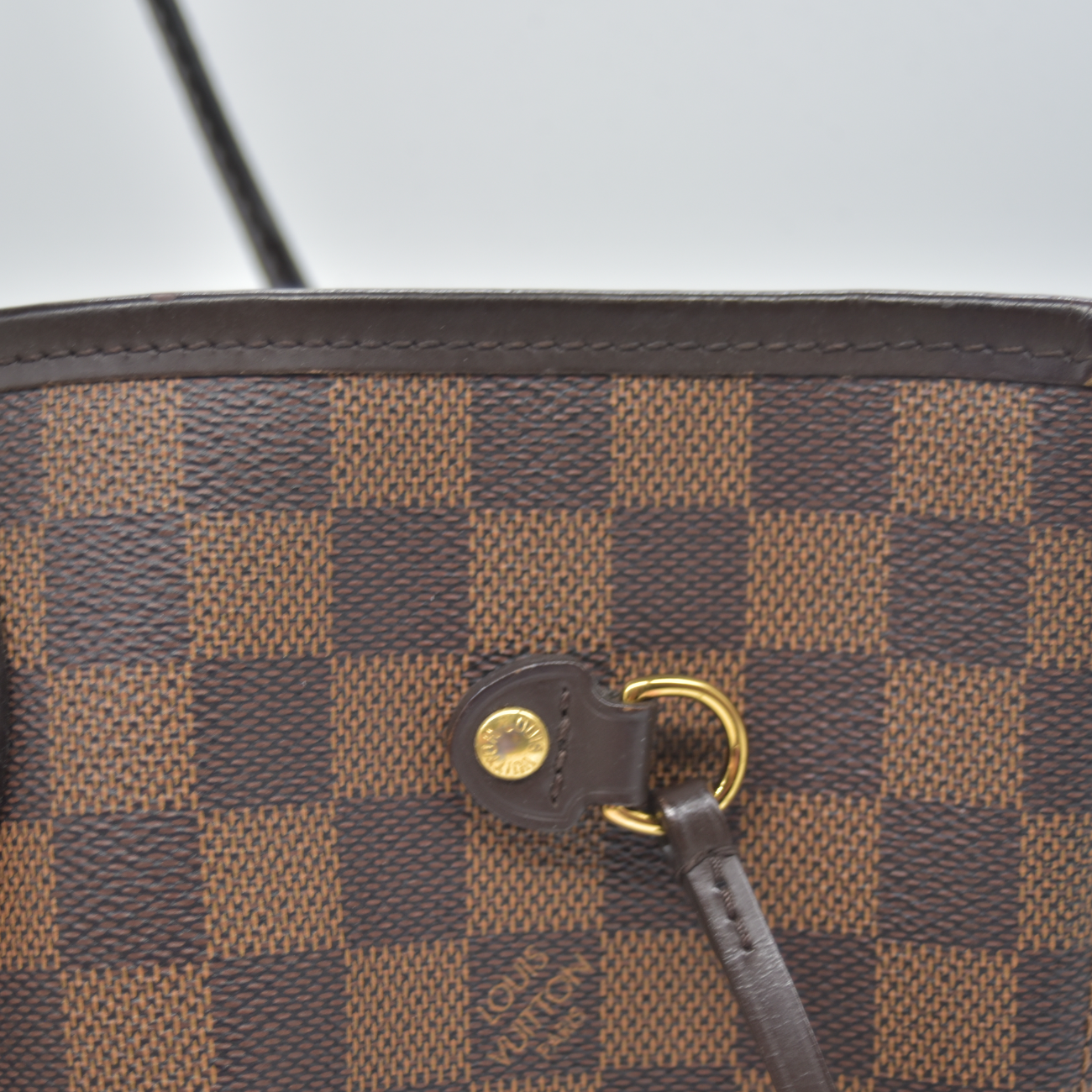 $2240 2017 Louis Vuitton Damier Ebene Neverfull MM Cherry Red Interior GI3167