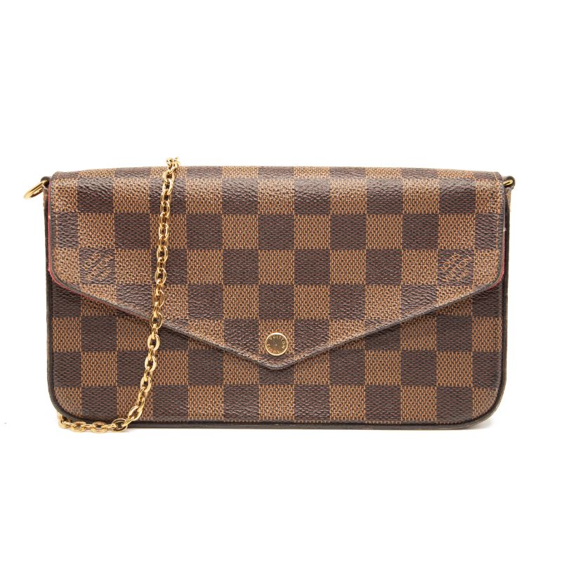 Louis Vuitton Damier Ebene Pochette Felicie Chain Wallet