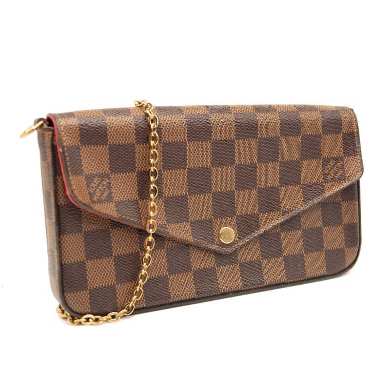 Louis Vuitton Damier Ebene Pochette Felicie Chain Wallet