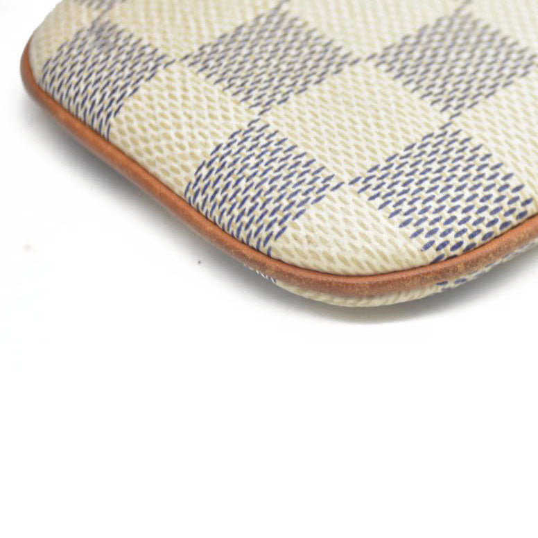 Louis Vuitton Damier Azur Etui Telephone MM Phone Case White SN0170