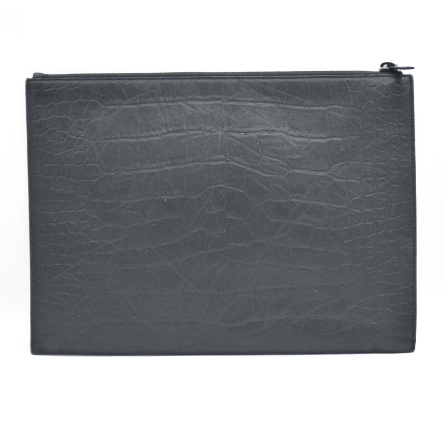 Saint Laurent Cassandra Leather Clutch Bag Black