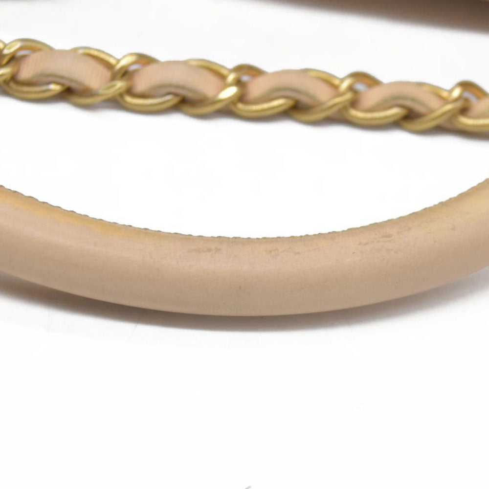 $7300 Chanel  Calfskin Chevron Quilted Medium Coco Handle Flap Beige