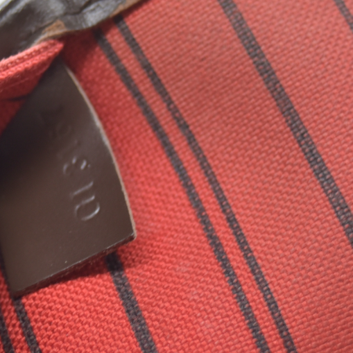 $2240 2017 Louis Vuitton Damier Ebene Neverfull MM Cherry Red Interior GI3167