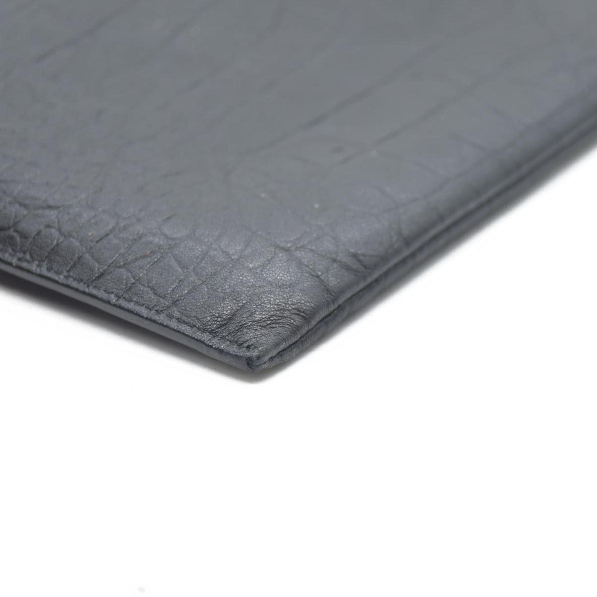 Saint Laurent Cassandra Leather Clutch Bag Black