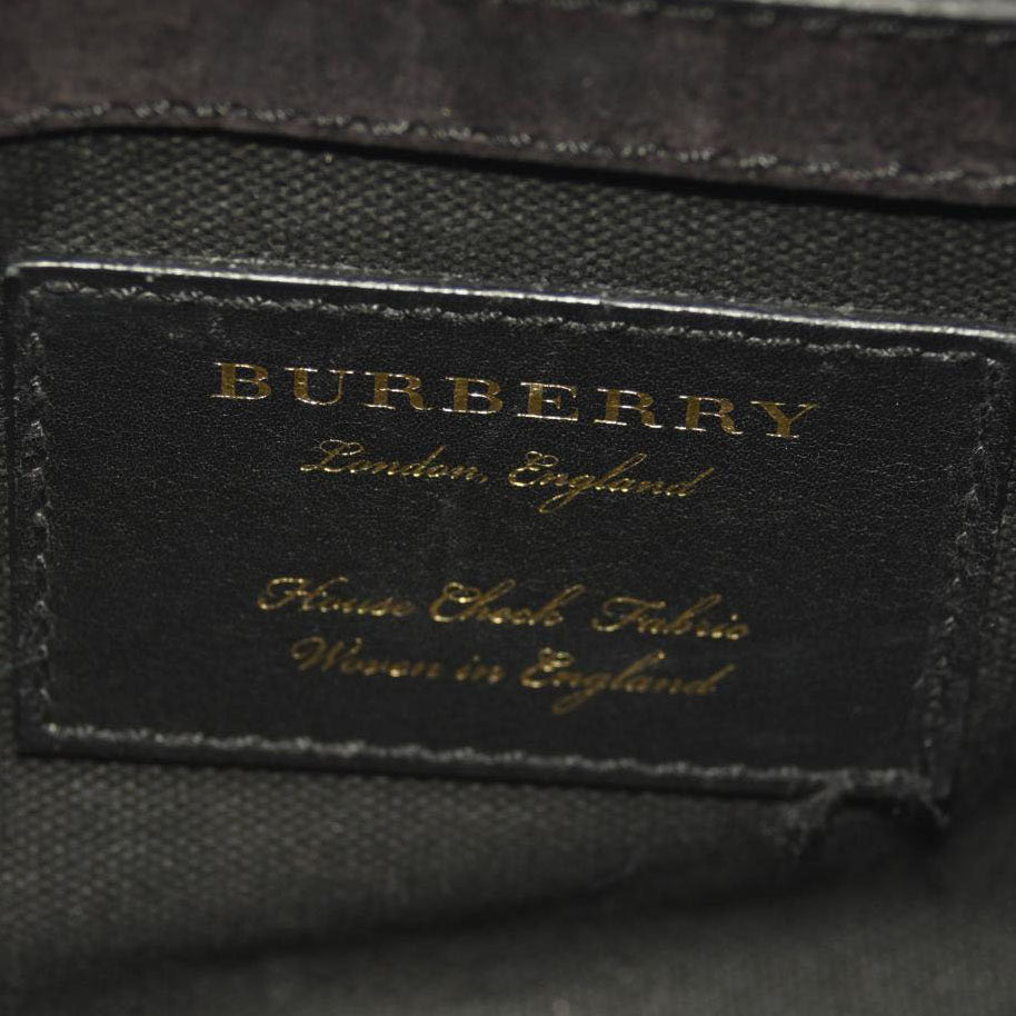 BURBERRY Derby Calfskin House Check Small Macken Crossbody Bag Gold