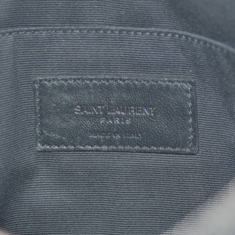 Saint Laurent Cassandra Leather Clutch Bag Black