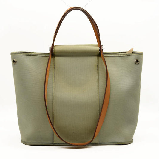 HERMES Toile Cabag 32 PM Light Blue