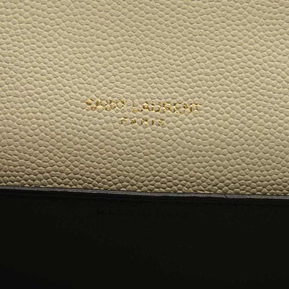 SAINT LAURENT Grain De Poudre Monogram Uptown Chain Wallet Crema Soft