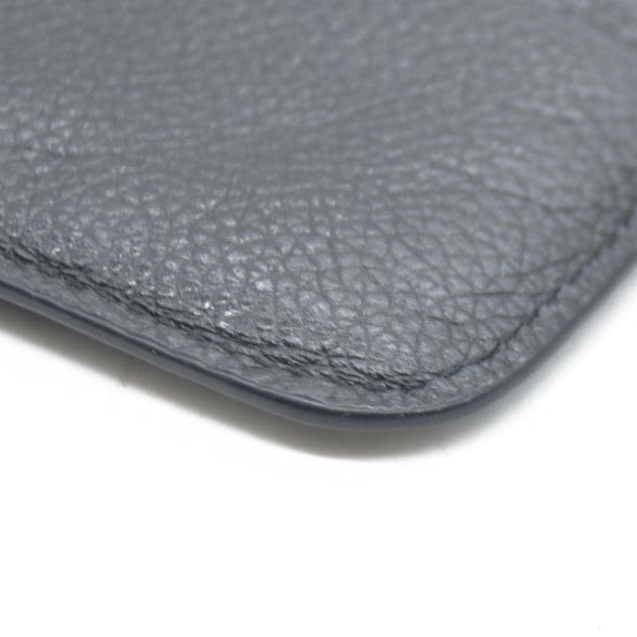 BALENCIAGA Logo Cash Pouch Leather Pouch Bag w/Strap Black Wristlet