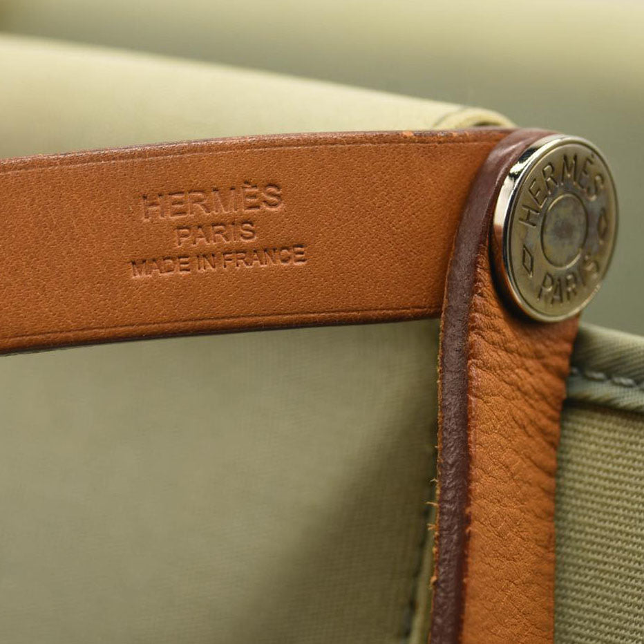 HERMES Toile Cabag 32 PM Light Blue