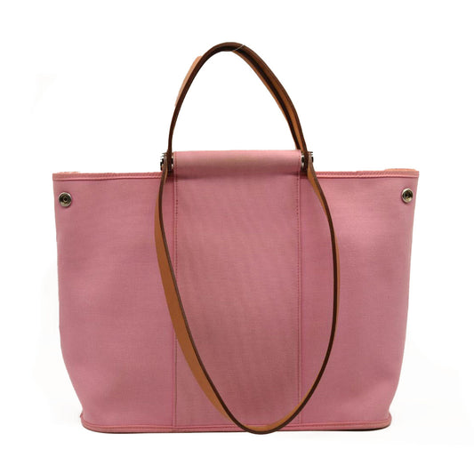 HERMES Toile Cabag 32 PM Light Pink
