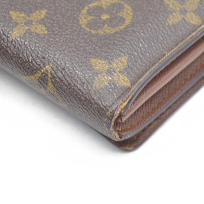 $560 Louis Vuitton  Monogram Porte-Monnaie Tresor Wallet CA0073