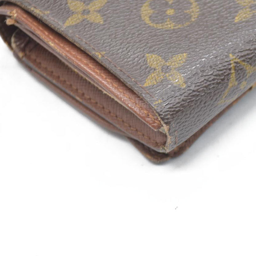 $560 Louis Vuitton  Monogram Porte-Monnaie Tresor Wallet CA0073