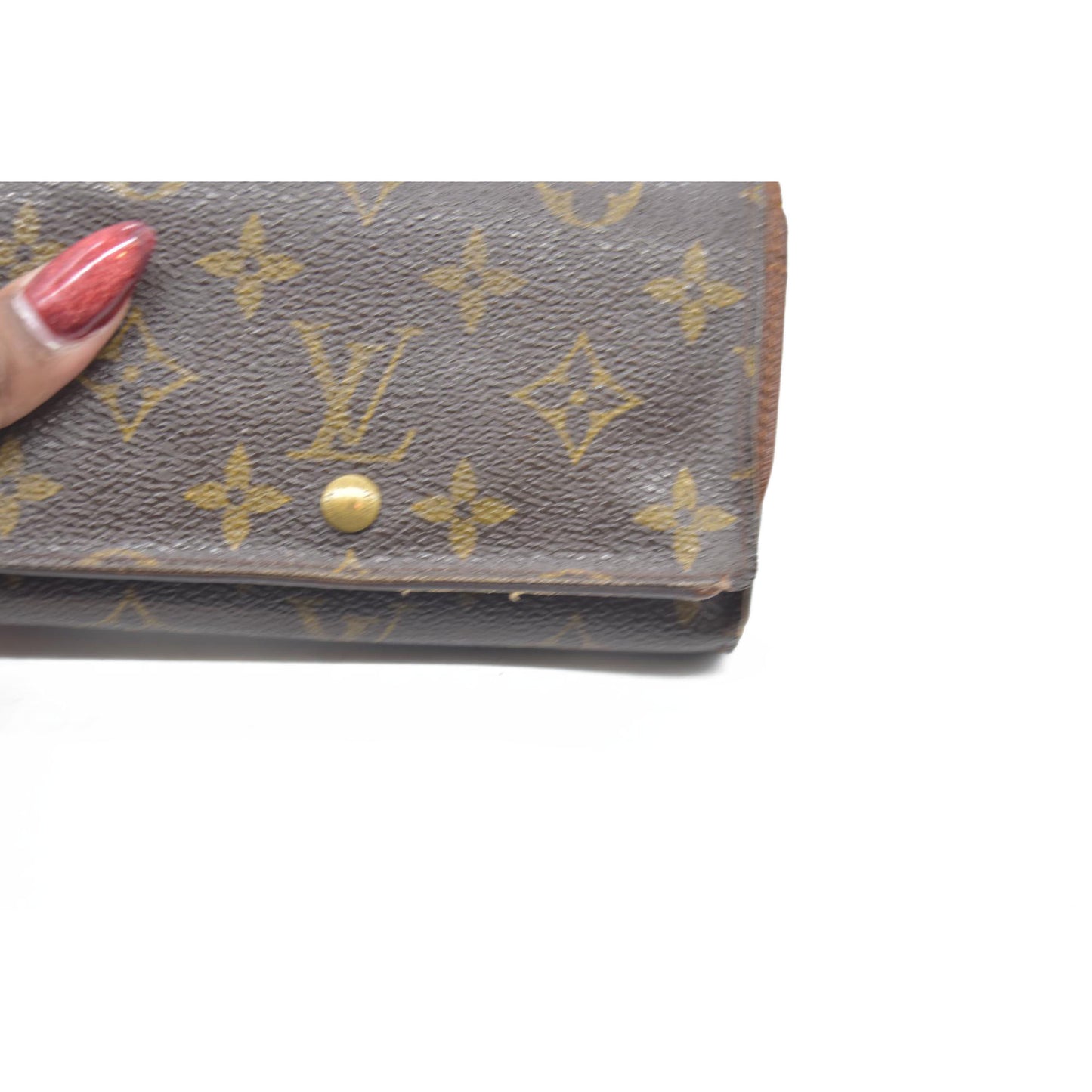 $560 Louis Vuitton  Monogram Porte-Monnaie Tresor Wallet CA0073