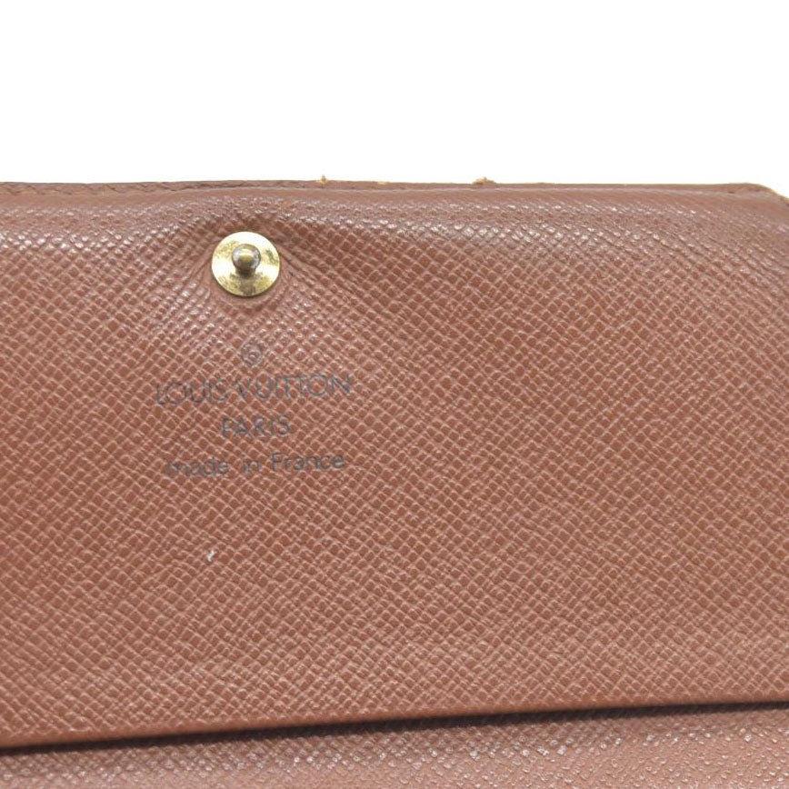 $560 Louis Vuitton  Monogram Porte-Monnaie Tresor Wallet CA0073