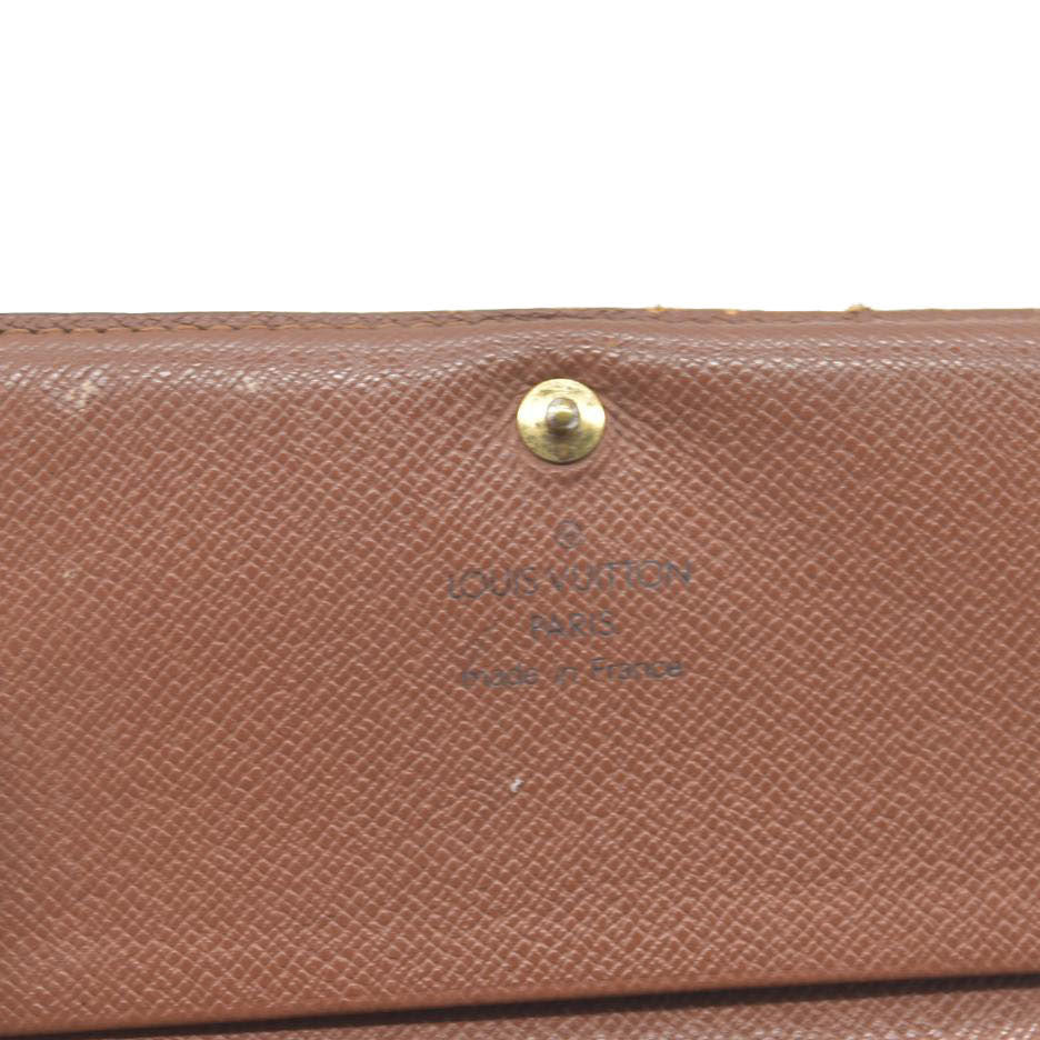 $560 Louis Vuitton  Monogram Porte-Monnaie Tresor Wallet CA0073