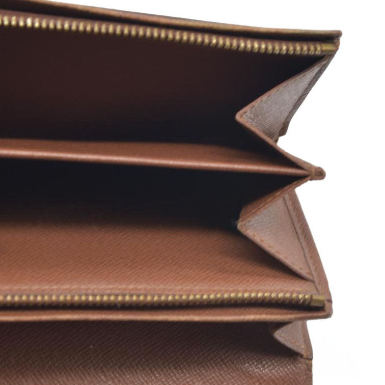 $560 Louis Vuitton  Monogram Porte-Monnaie Tresor Wallet CA0073
