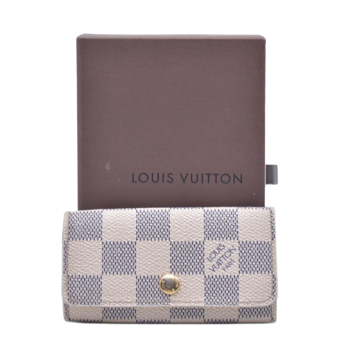 $345 2007 Louis Vuitton Damier Azur Multicles 4 Key Holder FL2027 CONSIGNMENT 10021073