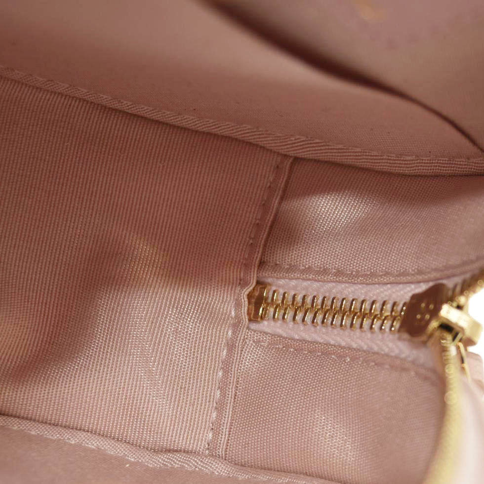 Chanel  Calfskin Quilted Pearl Round Clutch With Chain Light Pink 31*