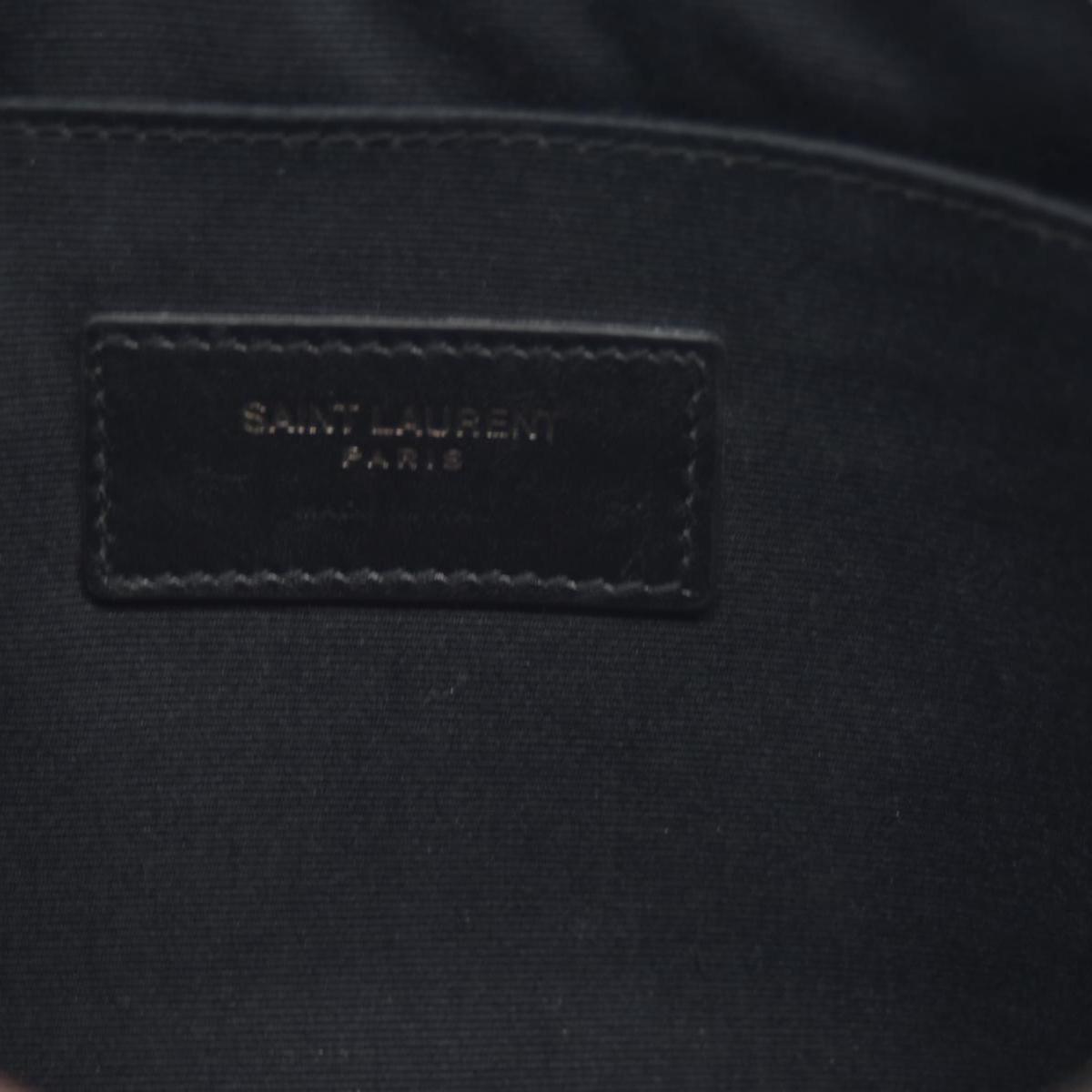 $990 Saint Laurent Croc Monogram Embossed Zip Clutch Black 2018