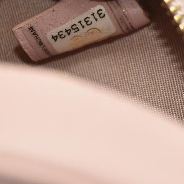 Chanel  Calfskin Quilted Pearl Round Clutch With Chain Light Pink 31*