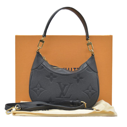 $2640  Louis Vuitton Empreinte Monogram Giant Bagatelle NM Black