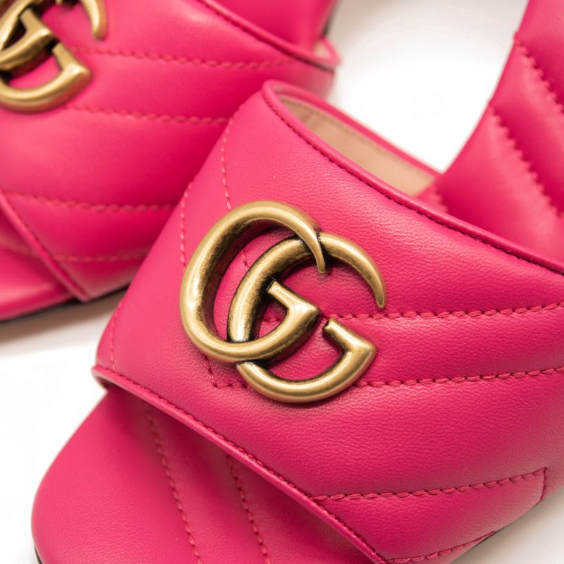 NEW Gucci GG Quilted Slide Sandal (Women) Size 38 Pink Marmont