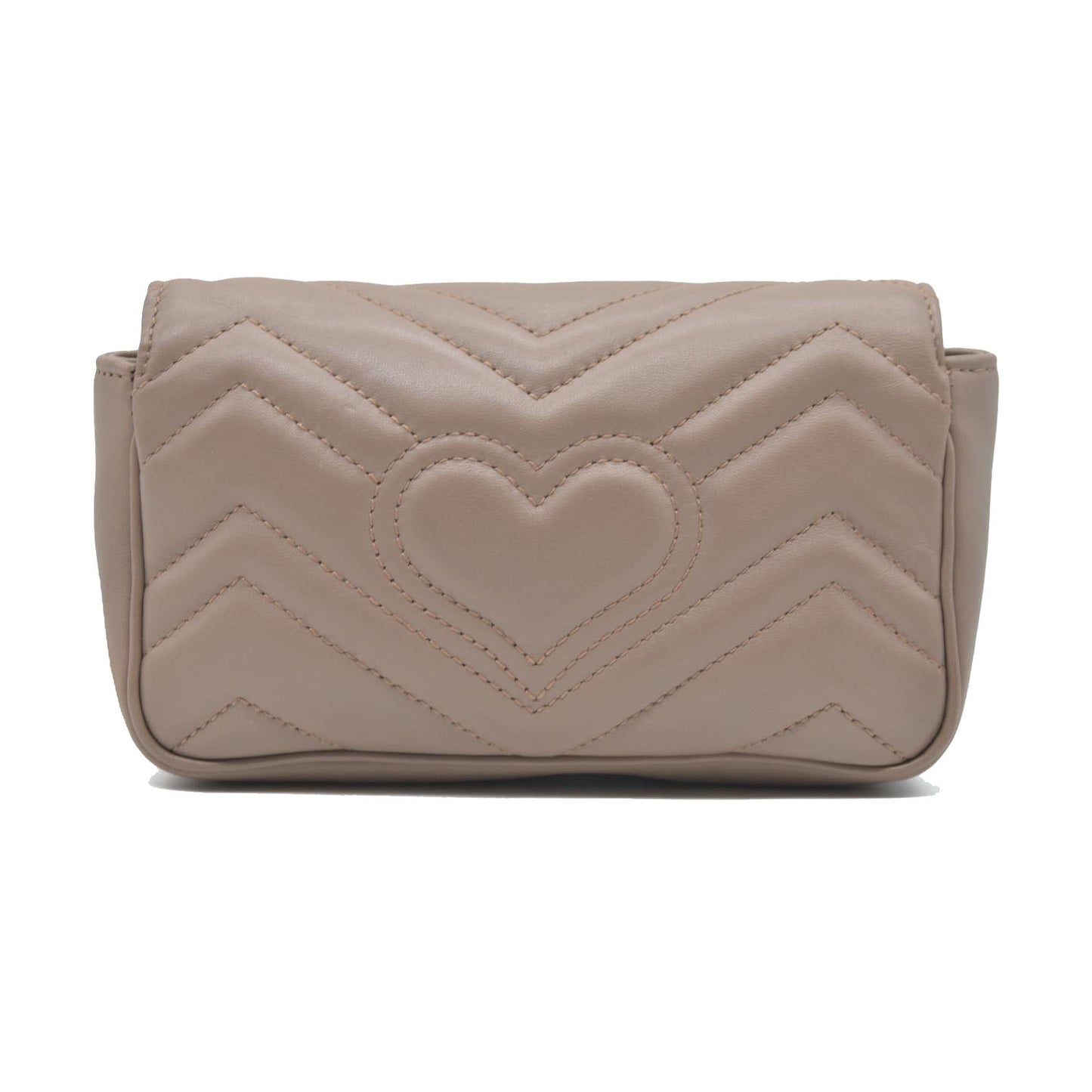 $1450 Gucci Double G Marmont Super Mini Beige Leather Crossbody Bag