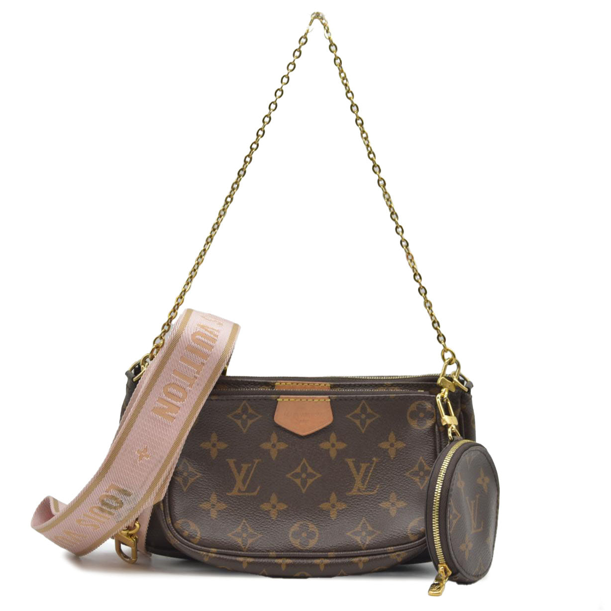 Louis Vuitton  Monogram Multi Pochette Accessories Rose Clair SN4270/RFID