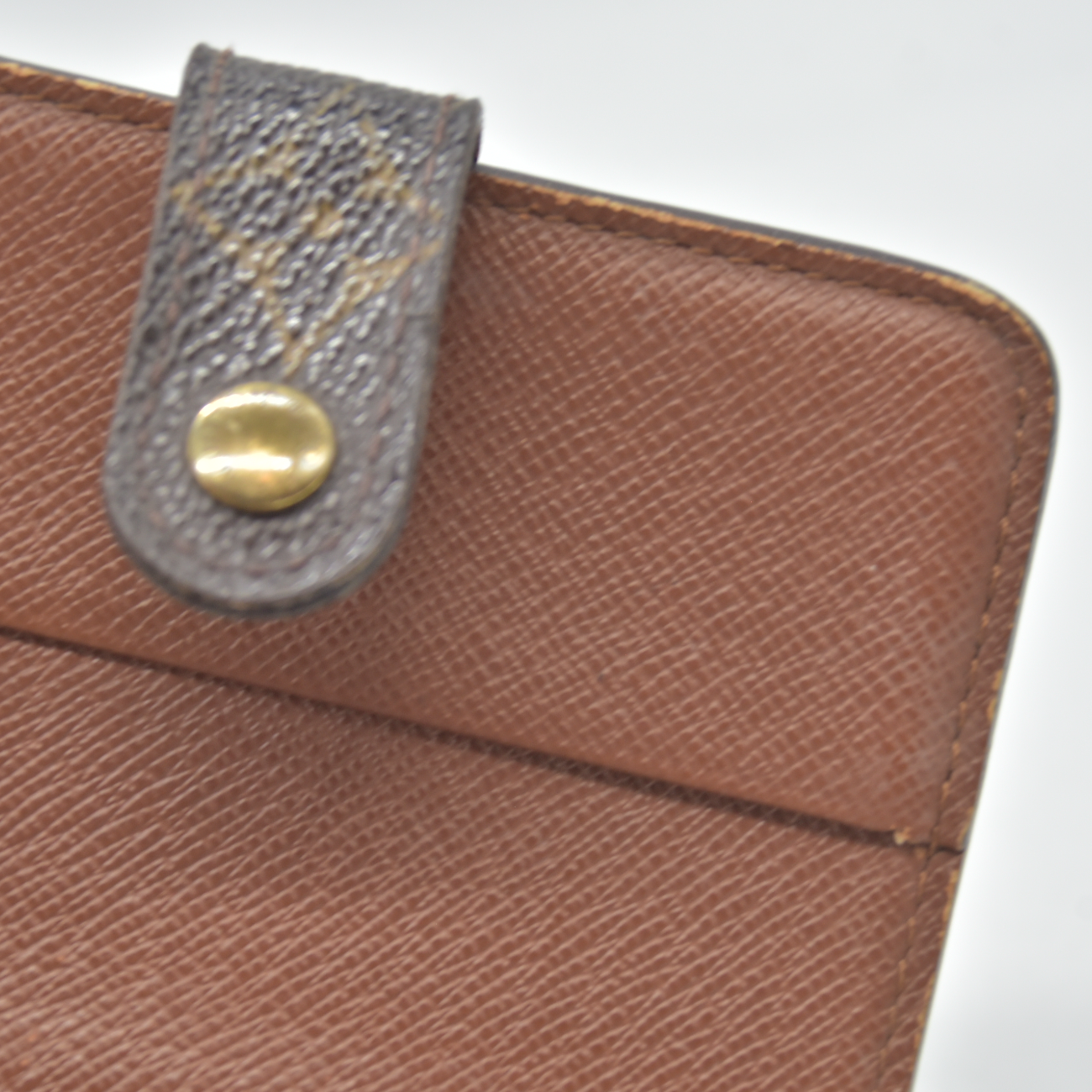 $590 2003 Louis Vuitton Monogram Compact Zip Bifold Wallet Brown CA0063