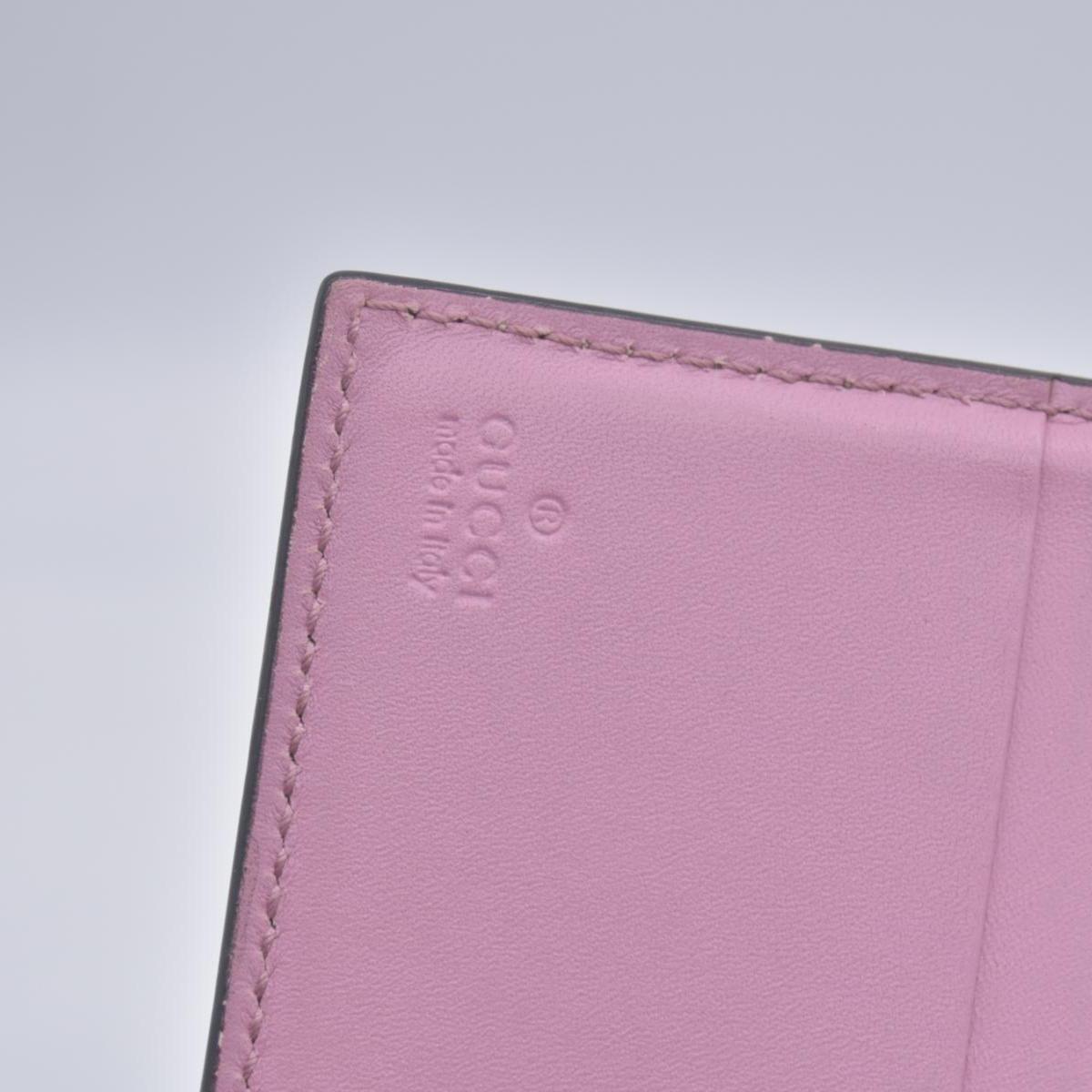 Gucci GG Supreme Monogram Pearl Studded French Wallet Pink CONSIGNMENT