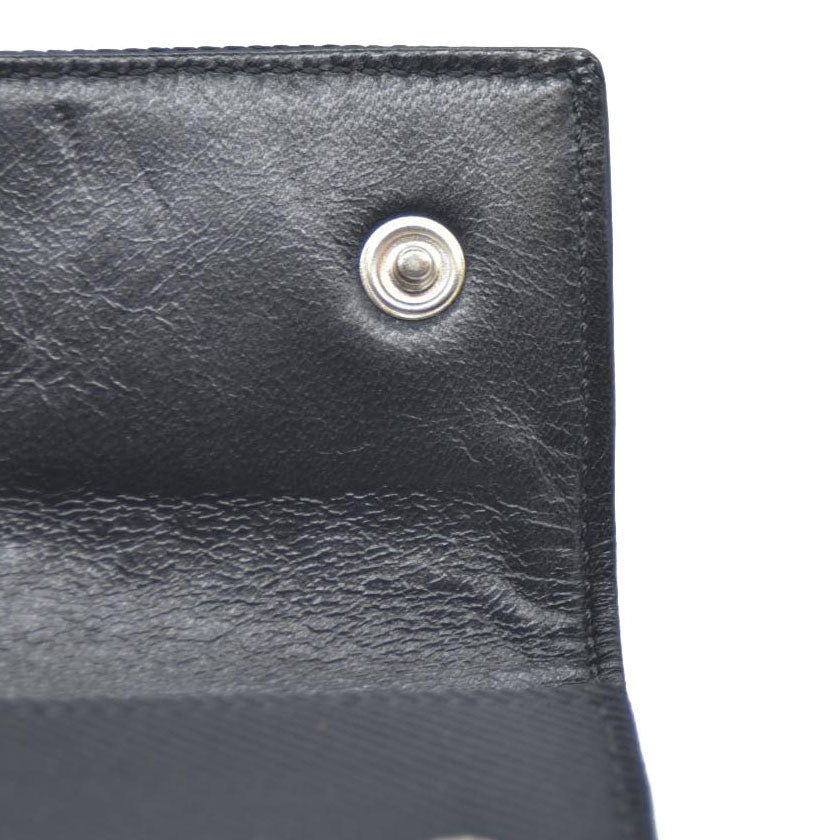 FENDI Logo Plate Canvas 6 Ring Key Case Black/2BG4571