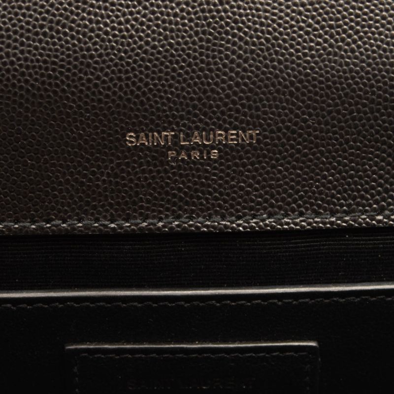 NEW Saint Laurent Medium Envelope Chain Shoulder Bag Black Noir Mixed Matelasse