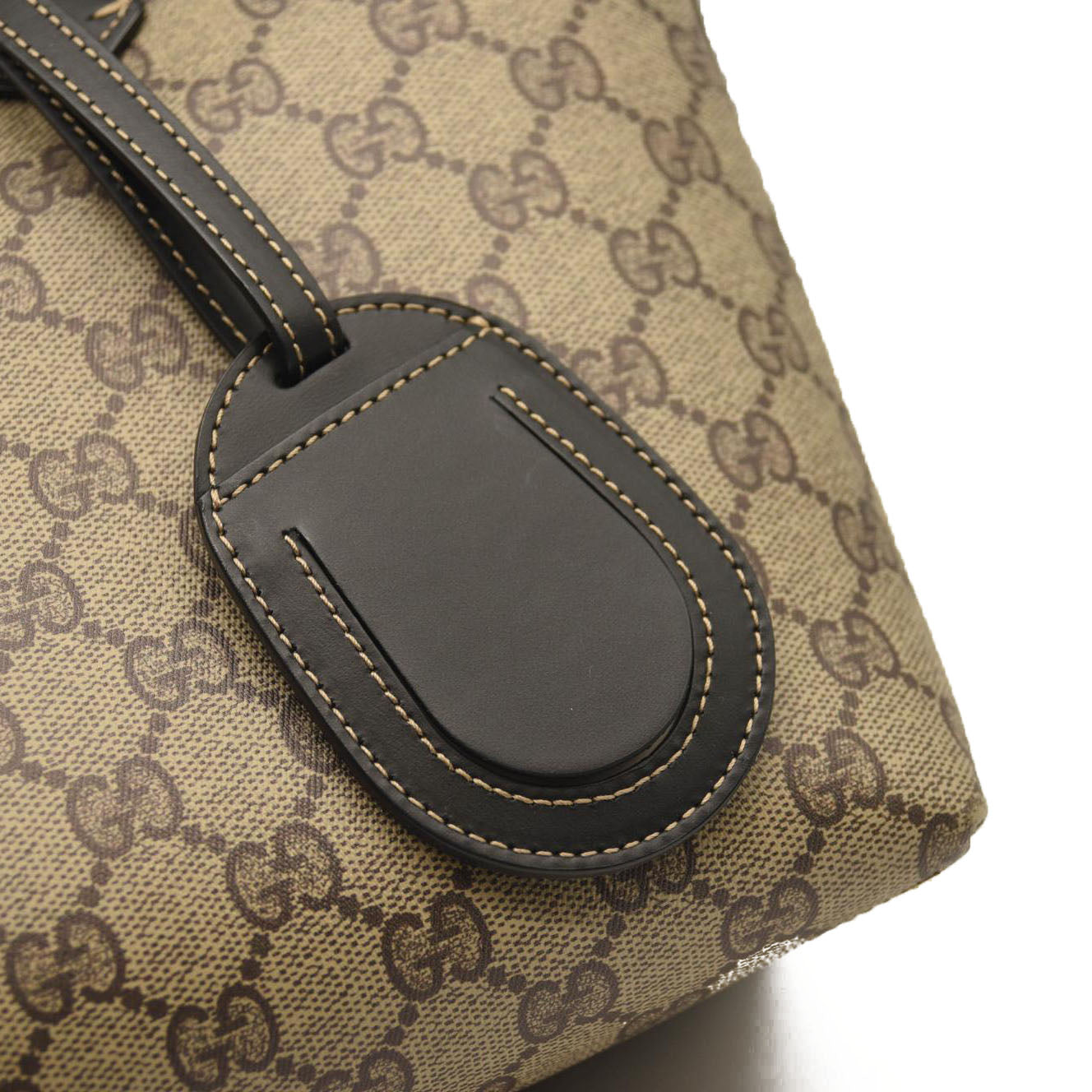 GUCCI GG Supreme Monogram Small Reversible Tote Beige Black