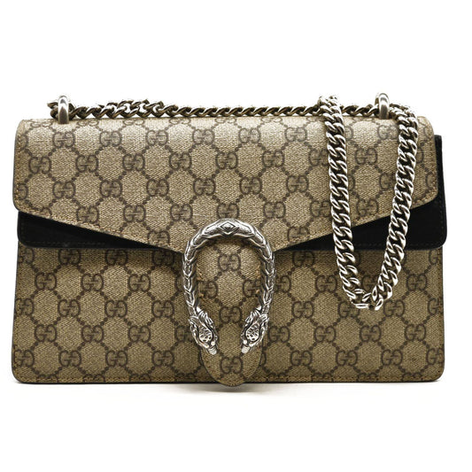 GUCCI  GG Supreme Monogram Small Dionysus Shoulder Bag Black