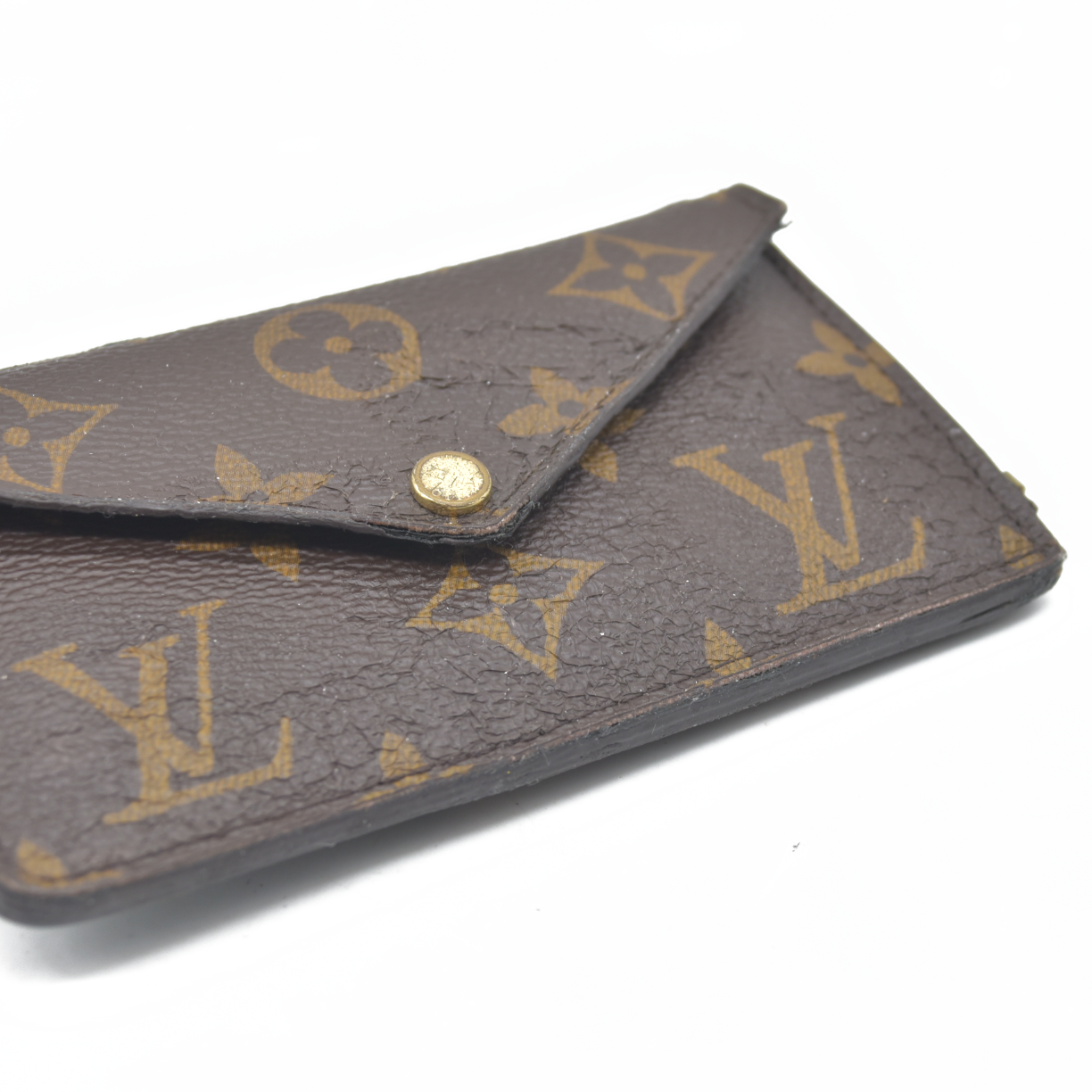 Louis Vuitton  Monogram Recto Verso Card Holder Black RFID Damaged