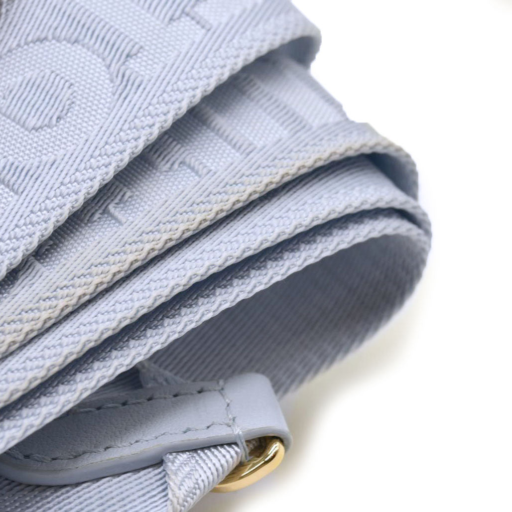 LOUIS VUITTON Calfskin Bubblegram Wallet On Strap Ice Blue
