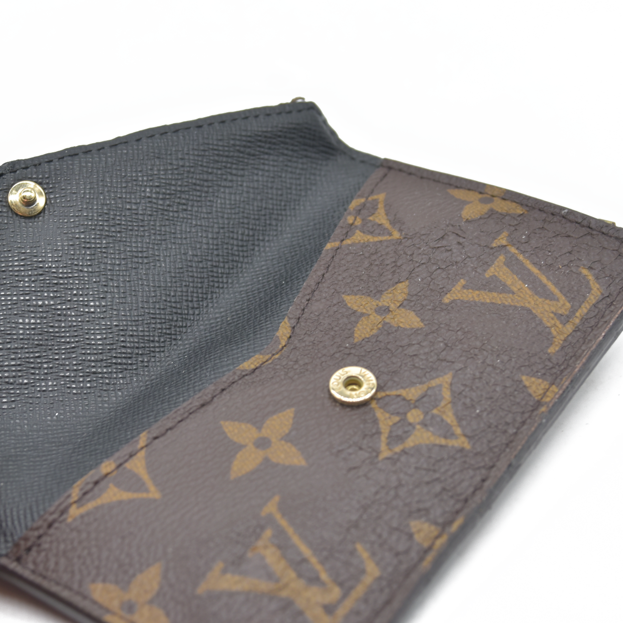 Louis Vuitton  Monogram Recto Verso Card Holder Black RFID Damaged