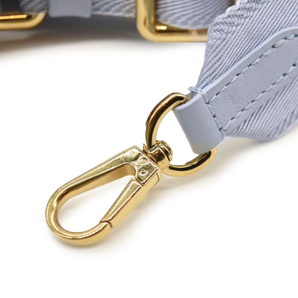 LOUIS VUITTON Calfskin Bubblegram Wallet On Strap Ice Blue