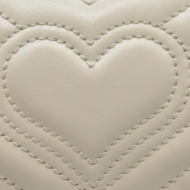 Gucci Super Mini Marmont Leather Shoulder Bag White GG Crossbody $1400