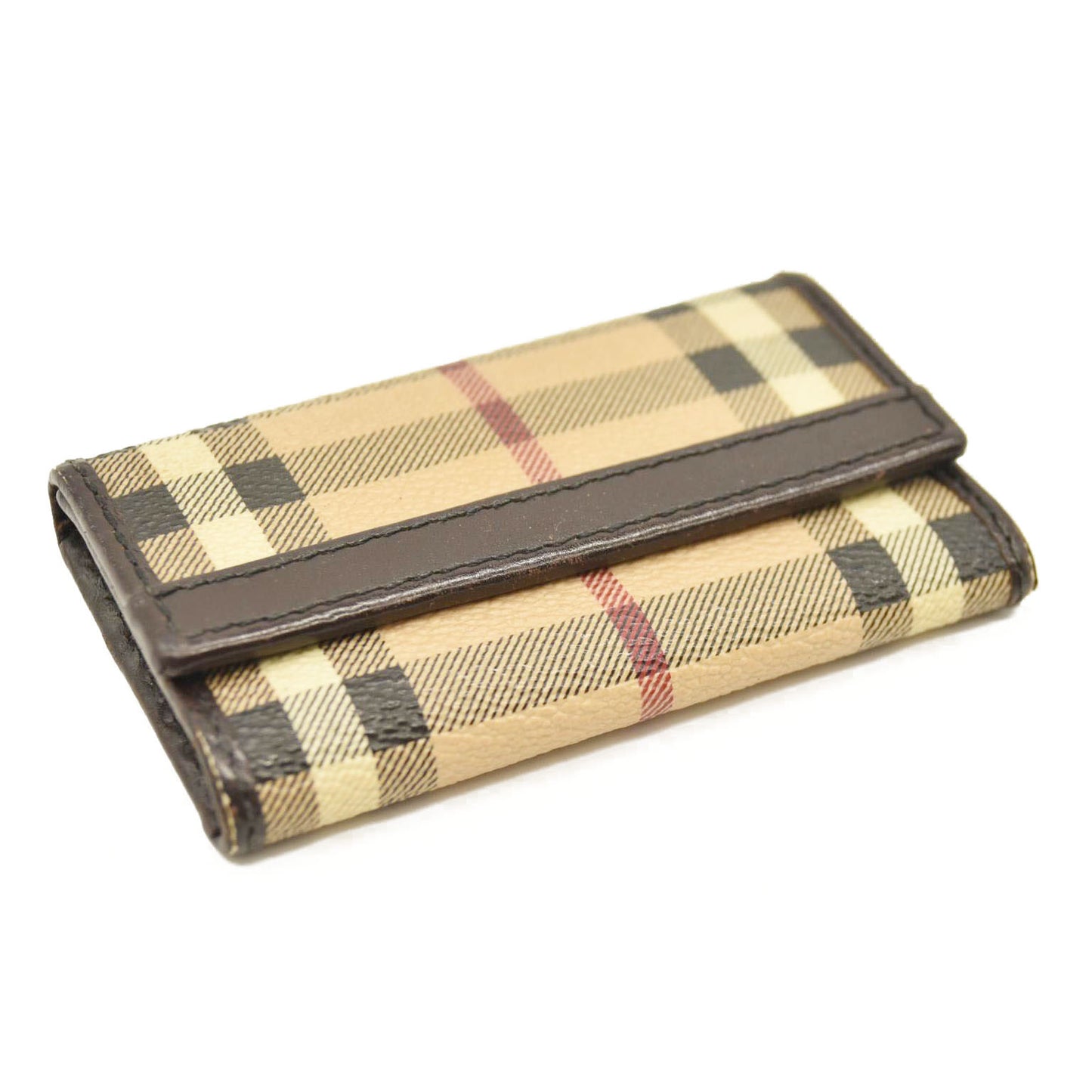 BURBERRY Nova Check PVC 6 Ring Key Case Beige