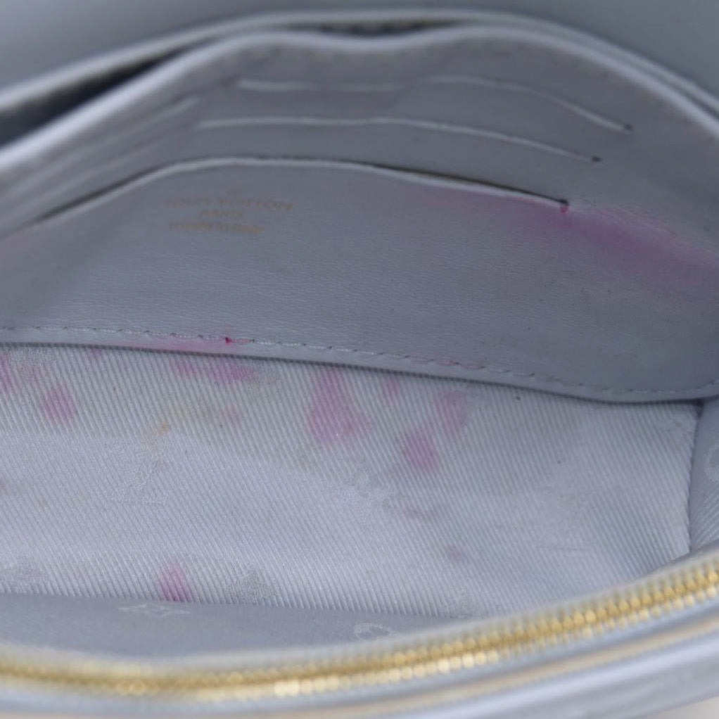 LOUIS VUITTON Calfskin Bubblegram Wallet On Strap Ice Blue