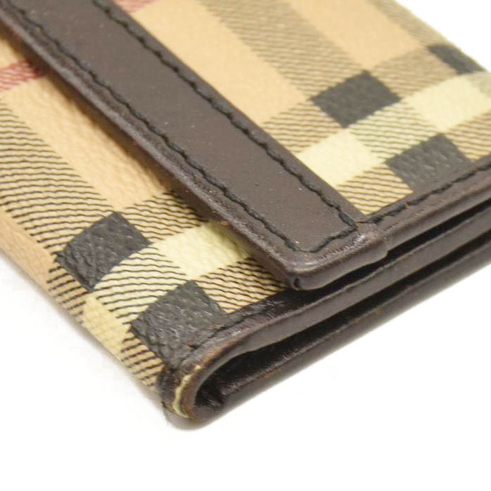 BURBERRY Nova Check PVC 6 Ring Key Case Beige